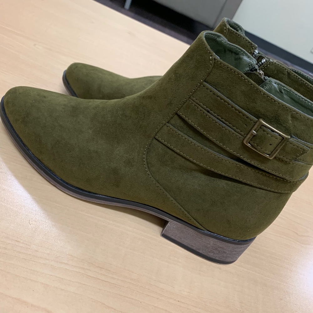 Bamboo Olive Ankle Boot